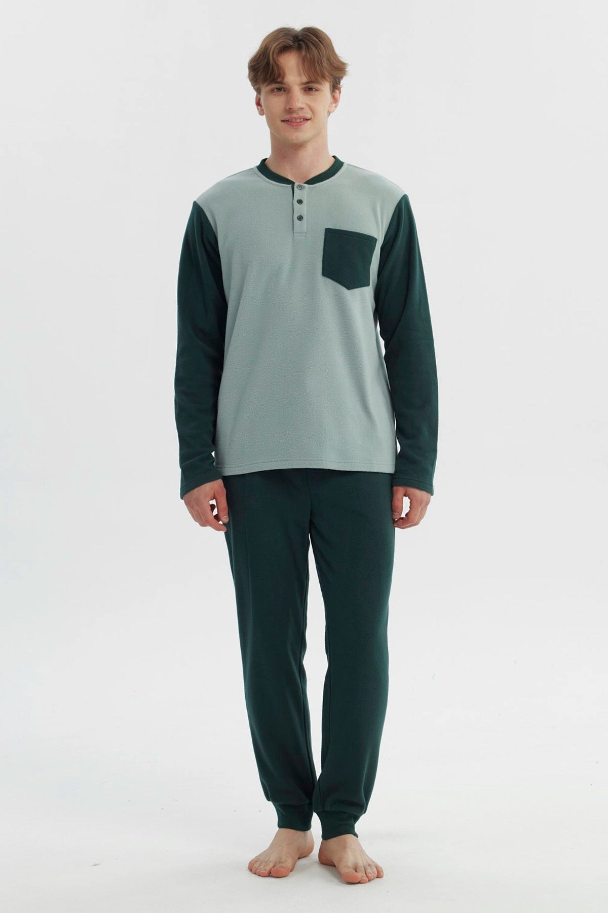 Pijama Hombre Pijama Polera Y Pantalón Verde