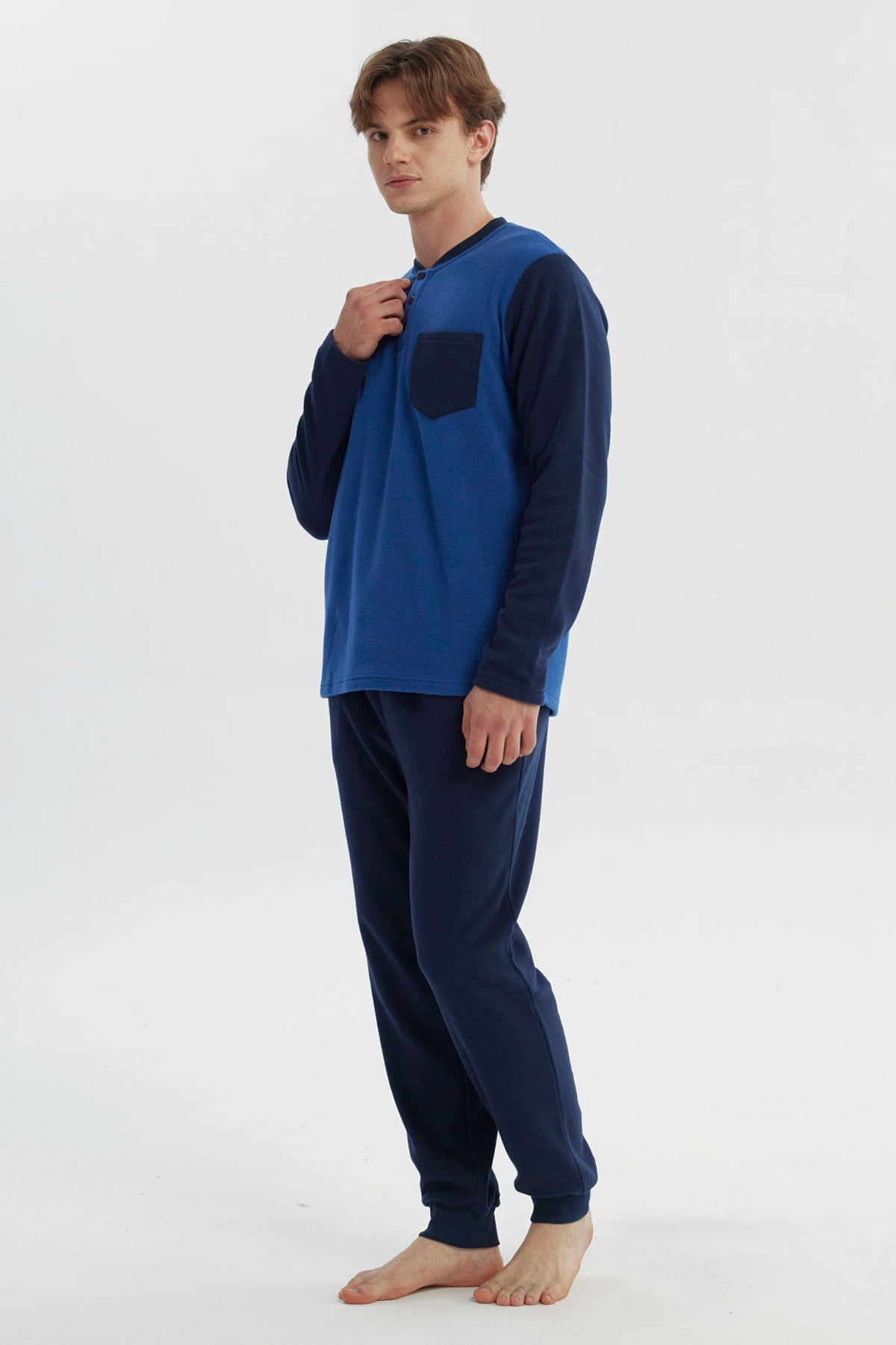 Pijama Hombre Pijama Polera Y Pantalón Azul