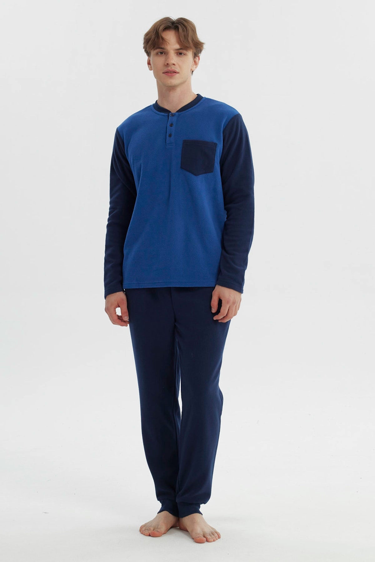 Pijama Hombre Pijama Polera Y Pantalón Azul