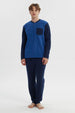 Pijama Hombre Pijama Polera Y Pantalón Azul