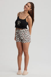 Pijama Mujer Crop Negro