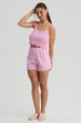 Pijama Mujer Crop Rosado