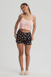 Pijama Mujer Crop Rosado Claro
