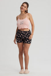 Pijama Mujer Crop Rosado Claro