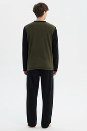 Pijama Hombre Pijama Polera Y Pantalón Negro