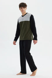 Pijama Hombre Pijama Polera Y Pantalón Negro