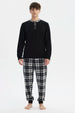 Pijama Hombre Pijama Polera Y Pantalón Negro