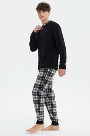 Pijama Hombre Pijama Polera Y Pantalón Negro