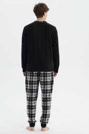 Pijama Hombre Pijama Polera Y Pantalón Negro