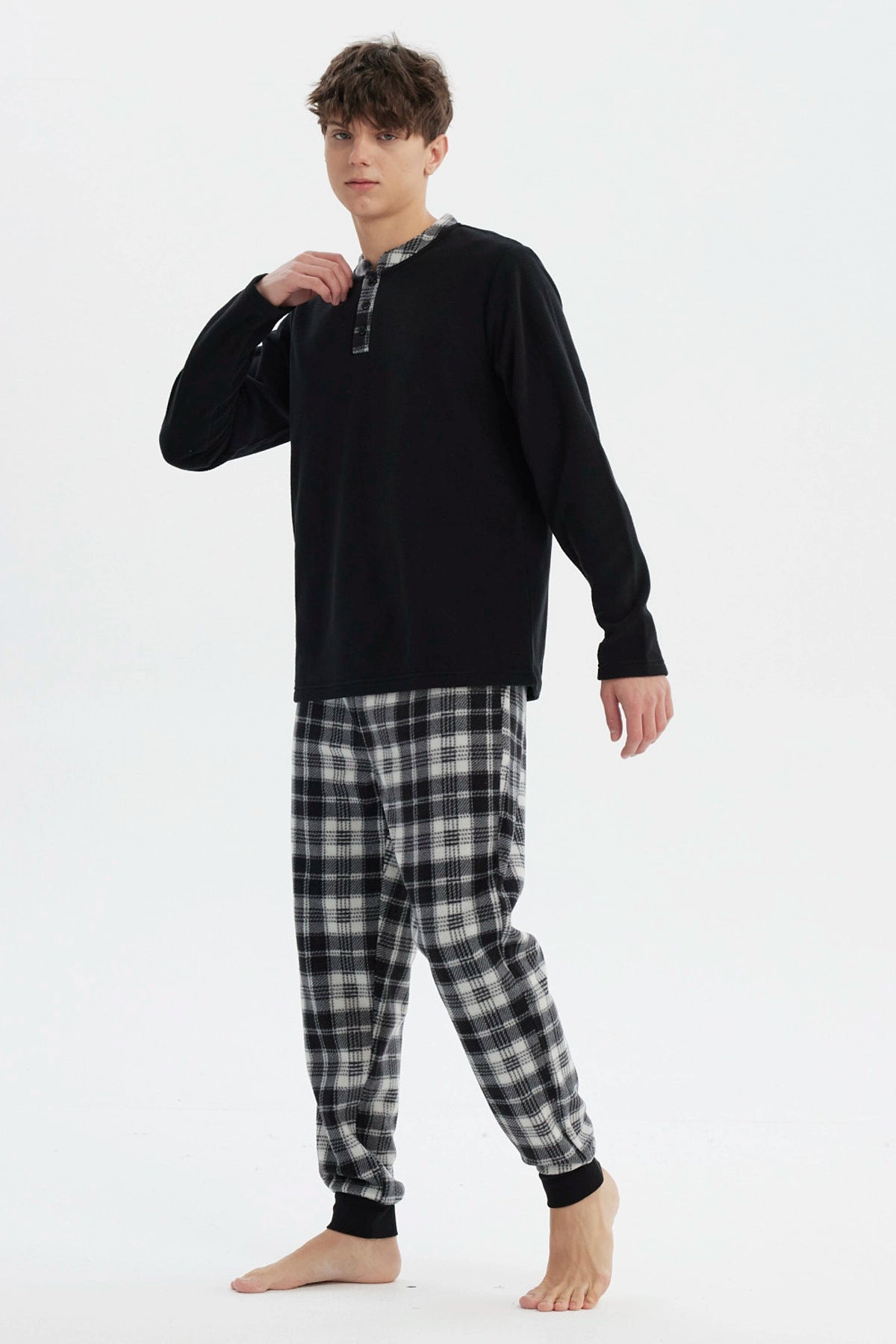 Pijama Hombre Pijama Polera Y Pantalón Negro