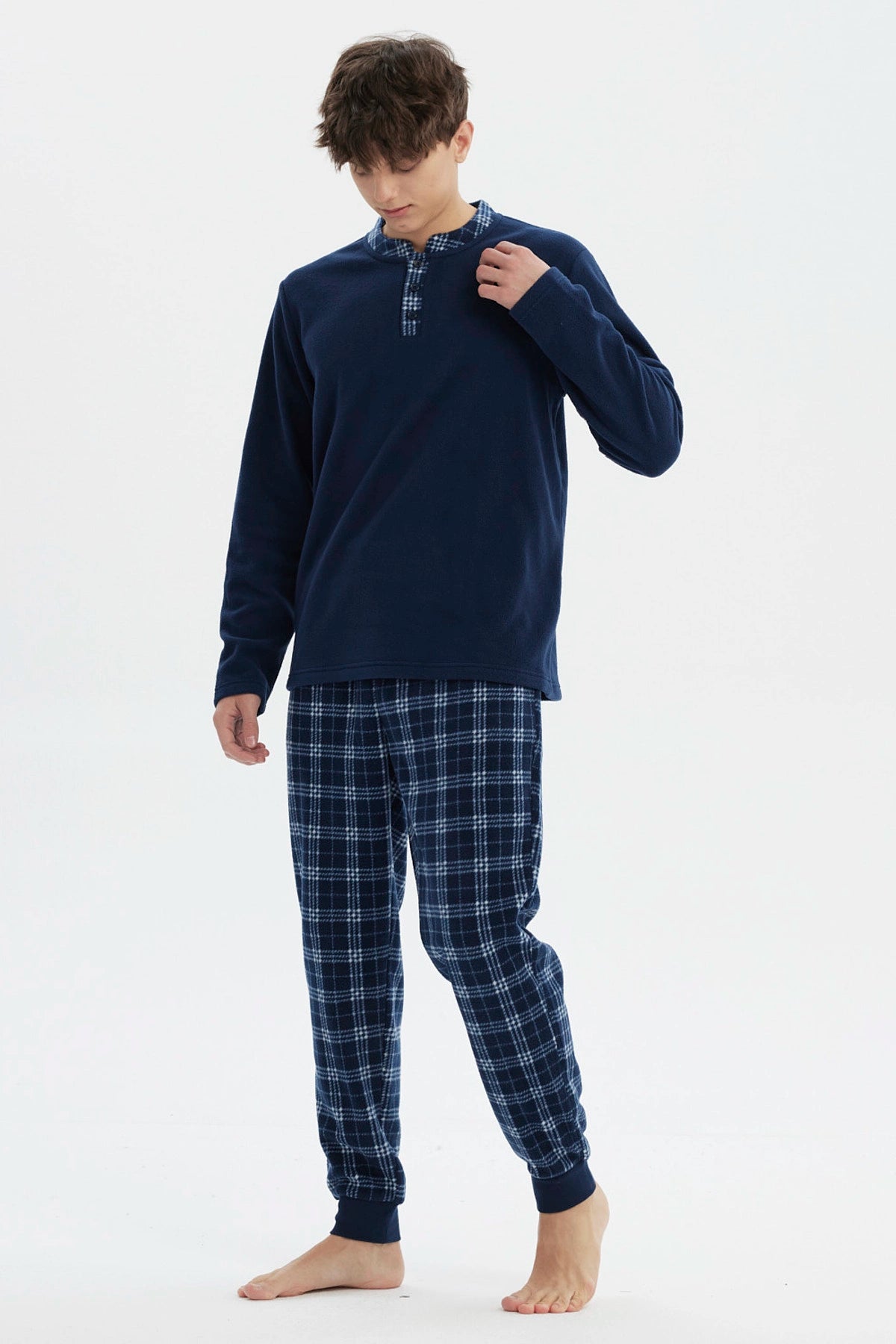Pijama Hombre Pijama Polera Y Pantalón Azul