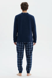 Pijama Hombre Pijama Polera Y Pantalón Azul