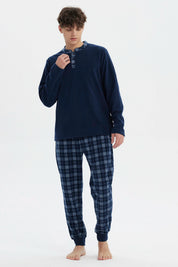 Pijama Hombre Pijama Polera Y Pantalón Azul