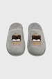 Pantuflas grises de mujer con diseño bordado de osito con corona y texto Night Princess en la parte superior