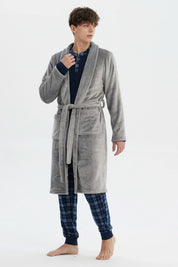 Bata Hombre Cuello V Gris