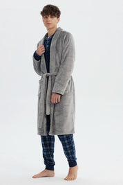 Bata Hombre Cuello V Gris
