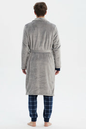 Bata Hombre Cuello V Gris