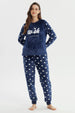 Pijama Mujer Pijama Polera Y Pantalón Azul