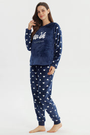 Pijama Mujer Pijama Polera Y Pantalón Azul