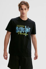 Polera Hombre Print Posicional Negro