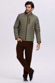Parka Hombre Borde Antelina Verde Olivo