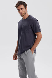 Polera Hombre Básica Con Bolsillo Marengo