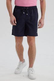 Short de Baño Hombre Liso Azul Marino
