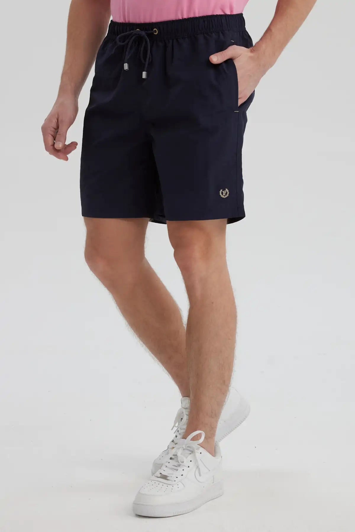 Short de Baño Hombre Liso Azul Marino