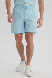 Short de Baño Hombre Liso Celeste