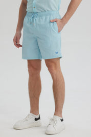 Short de Baño Hombre Liso Celeste