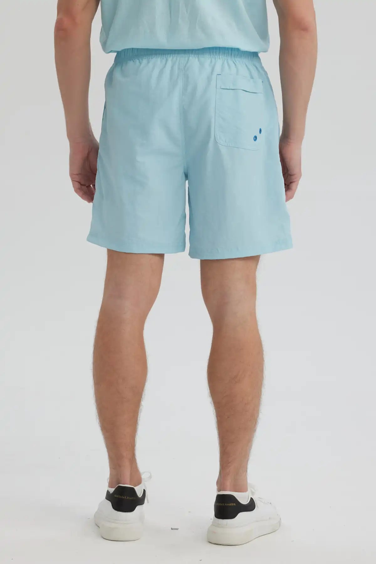 Short de Baño Hombre Liso Celeste