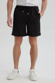 Short de Baño Hombre Liso Negro