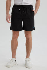Short de Baño Hombre Liso Negro