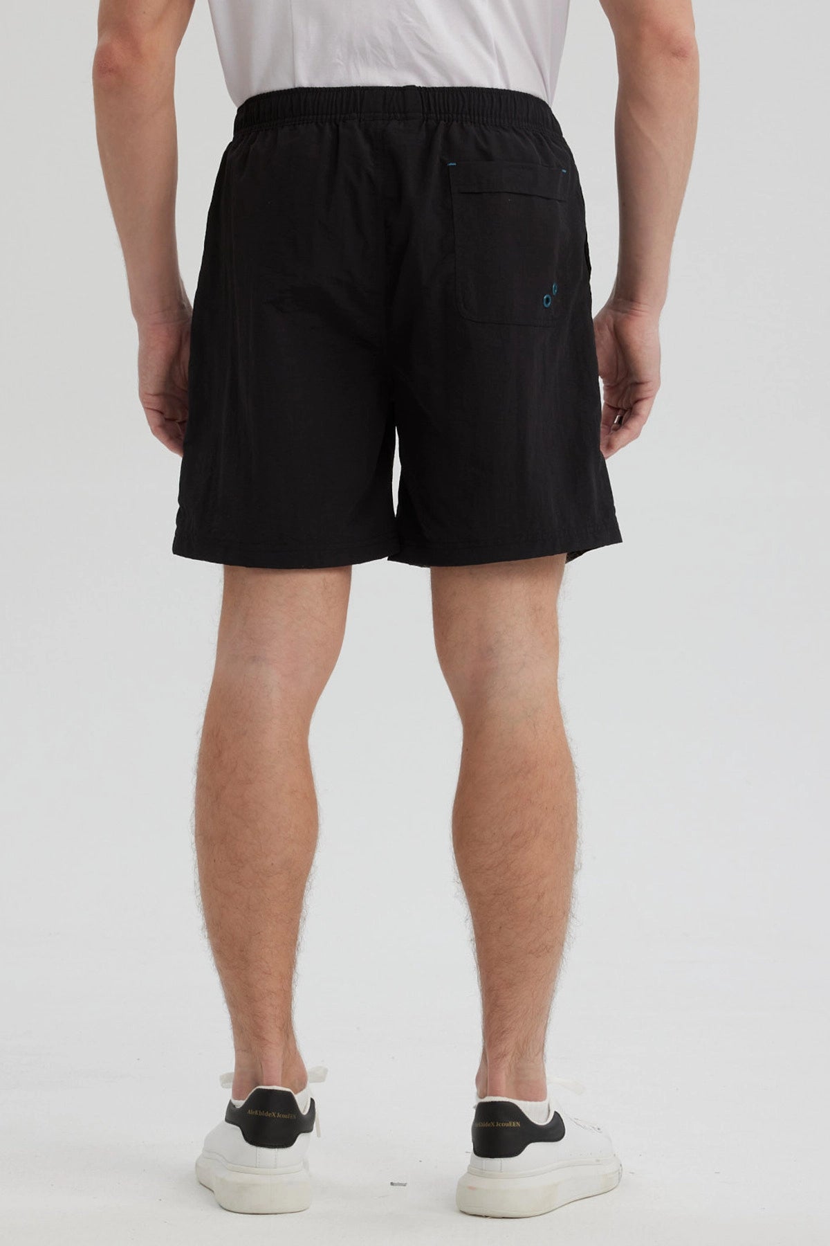 Short de Baño Hombre Liso Negro