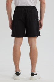 Short de Baño Hombre Liso Negro