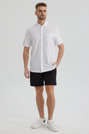 Short de Baño Hombre Liso Negro