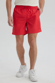 Short de Baño Hombre Liso Rojo