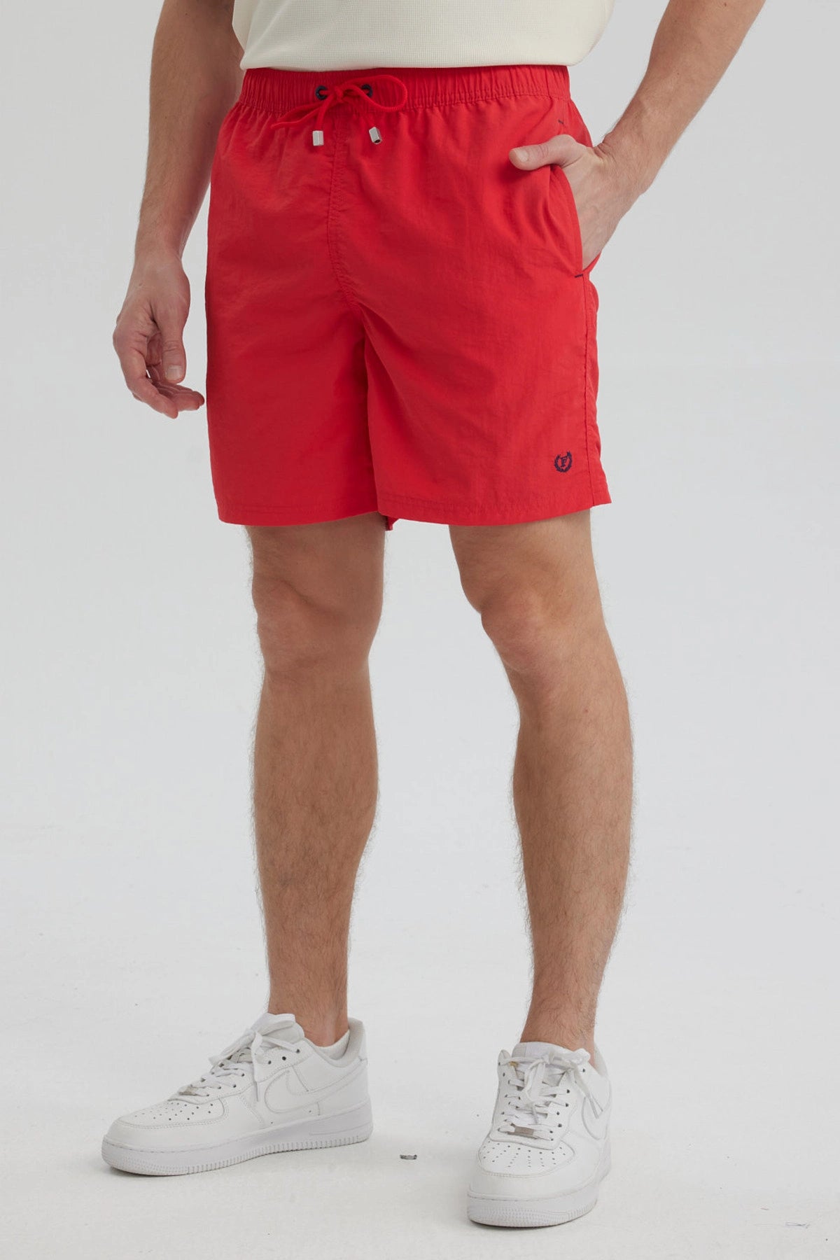 Short de Baño Hombre Liso Rojo