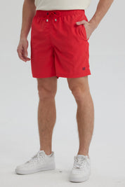 Short de Baño Hombre Liso Rojo