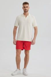 Short de Baño Hombre Liso Rojo