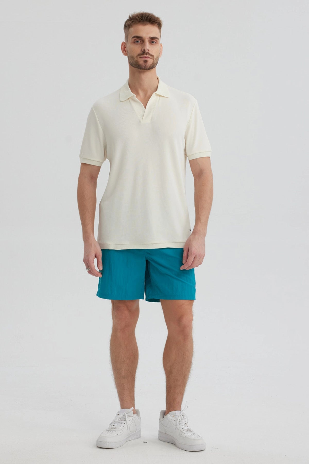 Short de Baño Hombre Liso Turquesa