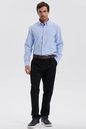 Camisa Hombre Oxford Celeste