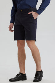 Bermuda Hombre Chino Básico Azul Marino