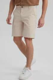 Bermuda Hombre Chino Básico Beige