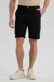 Bermuda Hombre Chino Básico Negro