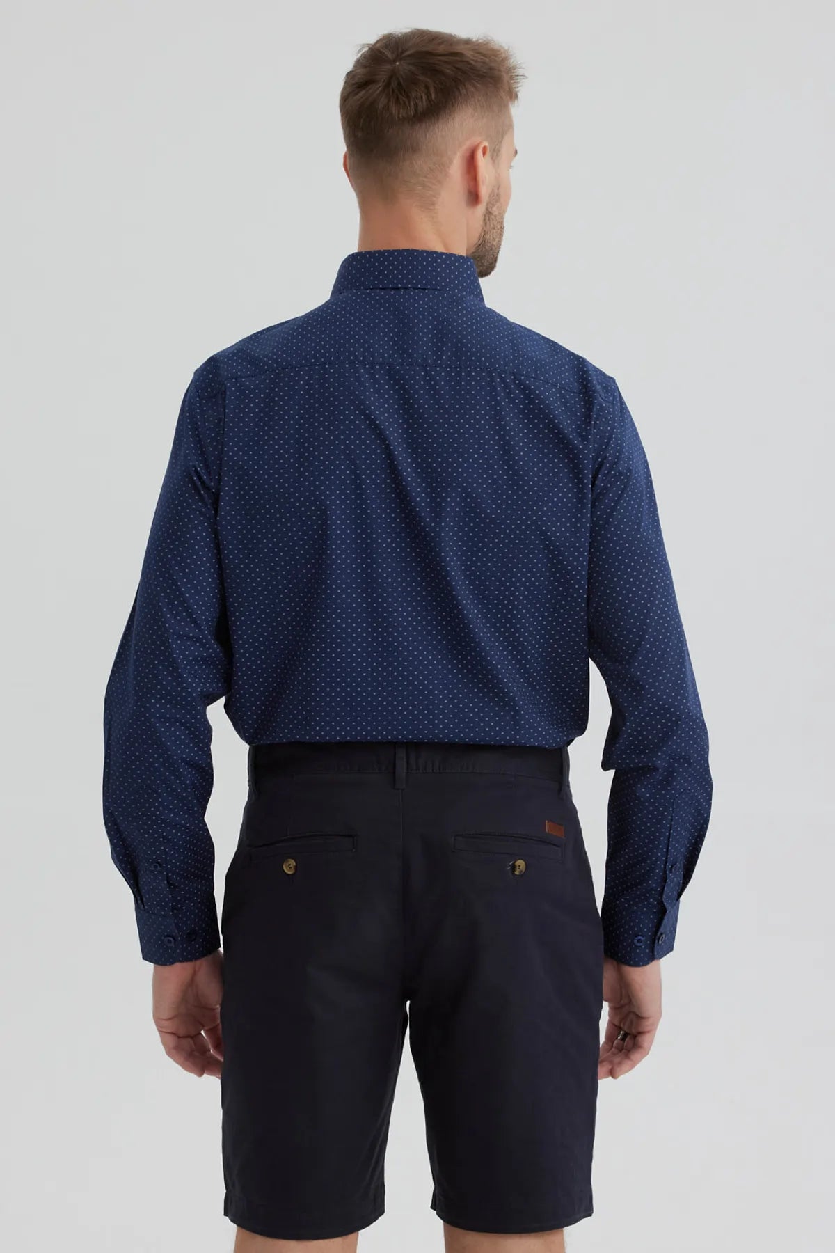 Camisa Hombre Fantasía Azul Marino