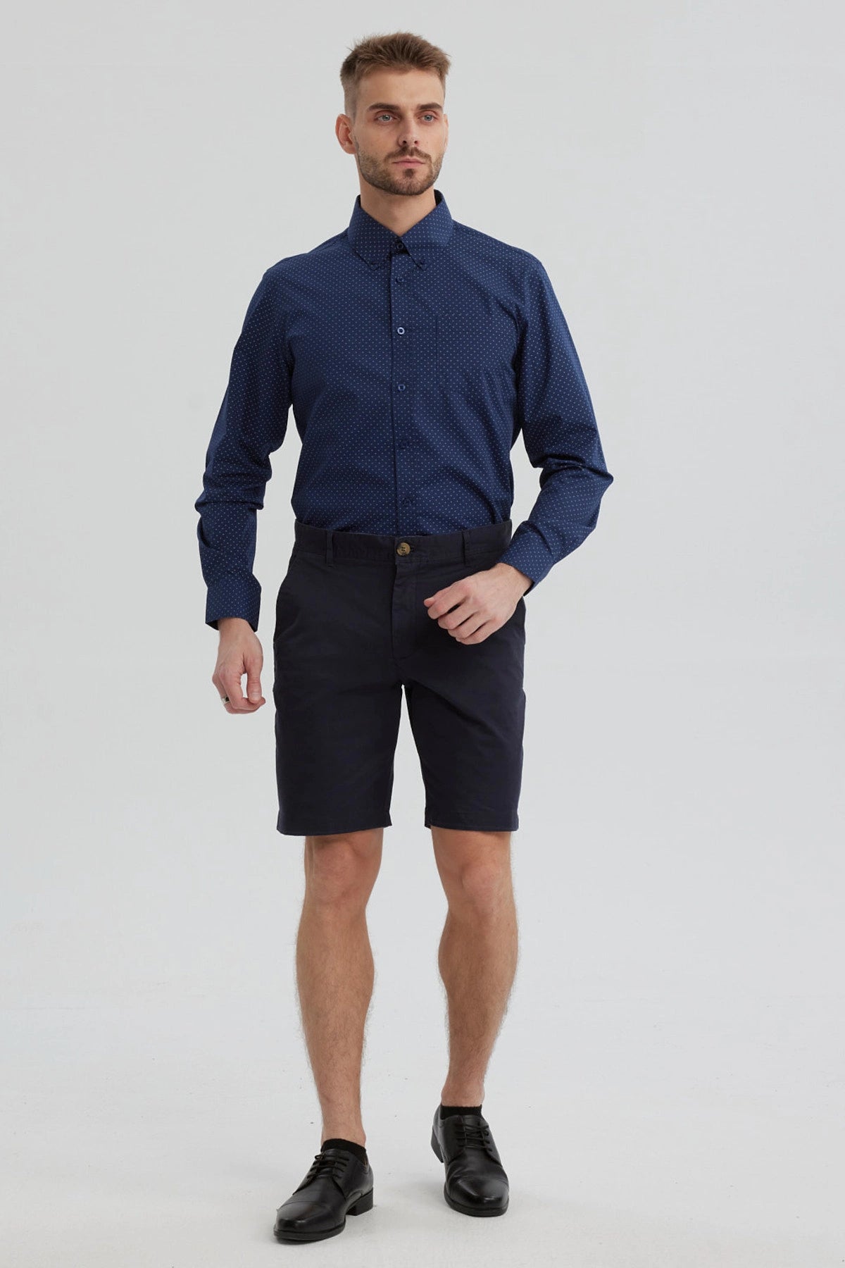 Camisa Hombre Fantasía Azul Marino