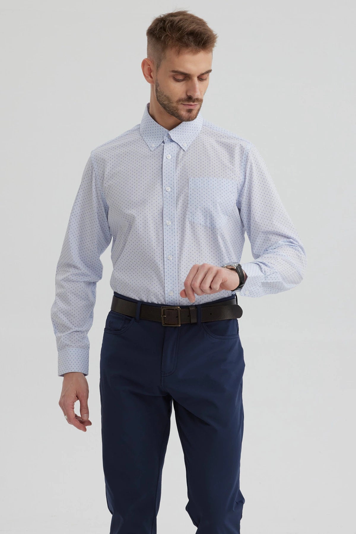 Camisa Hombre Fantasía Celeste