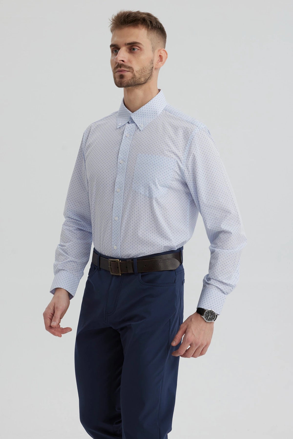 Camisa Hombre Fantasía Celeste