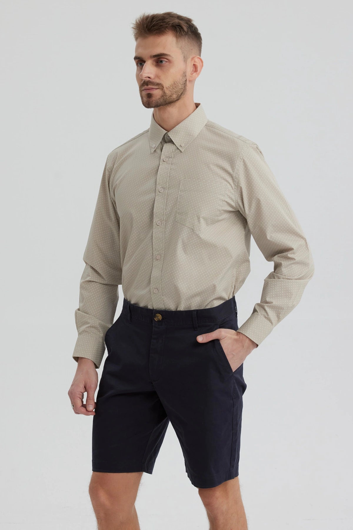 Camisa Hombre Fantasía Gris